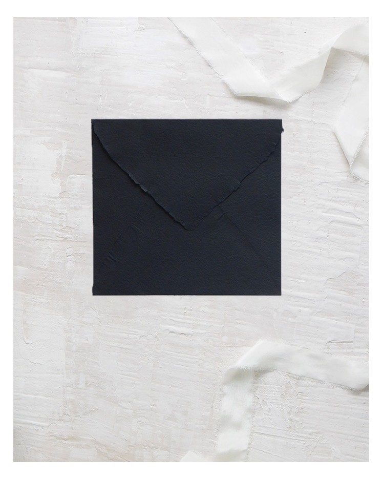 Carta Quadrata Artigianale Nera per Inviti di Nozze